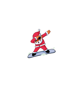 Moș Crăciun Snowboard DAB tricou amuzant model alb/roșu pe tricou