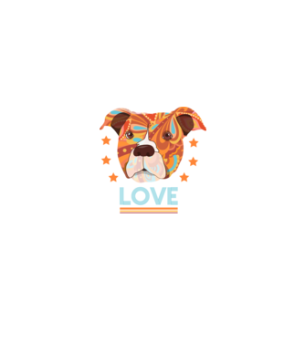 Dragoste Pitbull model negru pe tricou