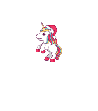 Unicorn de Crăciun model alb pe tricou