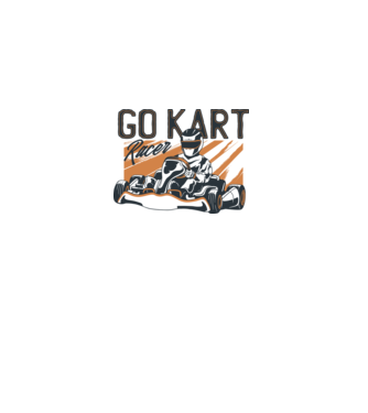 Concurent Go-kart model alb pe tricou