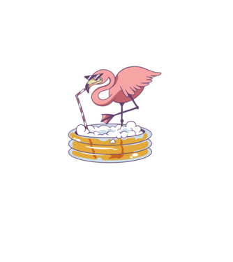Flamingo cu bere model alb pe tricou