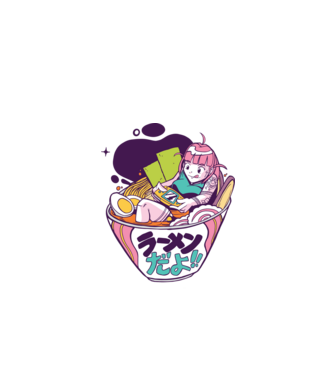 Ramen Anime Gamer fată model verde de măr pe tricou