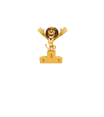 lion champion model alb pe tricou