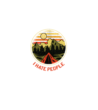 Urăsc oamenii tricou de camping model negru pe tricou