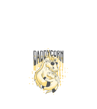 Daddycorn - Tată Unicorn model negru pe tricou
