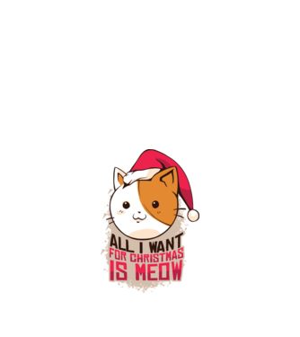 All I want for christmas is MEOW tricou cu pisică model negru pe tricou