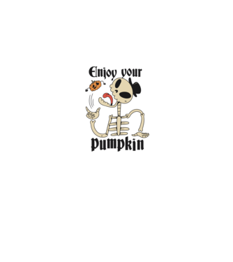Enjoy your pumpkin Skeleton model albastru jeanși pe tricou