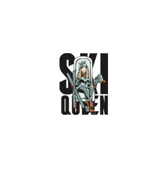 Ski Queen - Regină schioară model albastru regal pe tricou