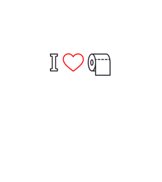 I love hârtie igienică model alb pe tricou