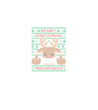 Merry Christmas Madafakas model negru pe tricou