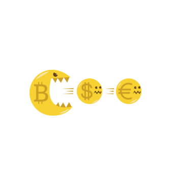 Bitcoin Pacman model negru pe tricou