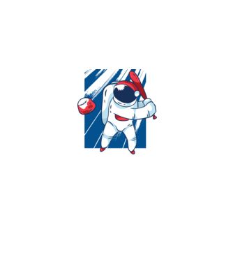Baseball Astronaut model albastru jeanși pe tricou
