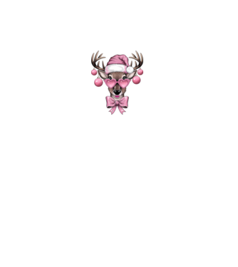 Pink Xmas Reindeer model alb pe tricou