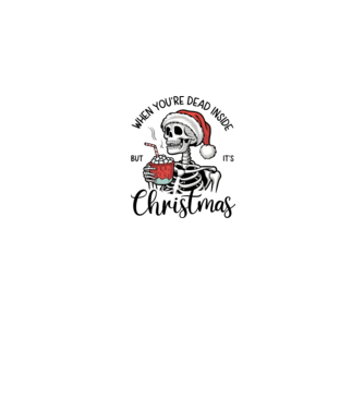 Dead inside, but it's christmas Alb model alb pe tricou