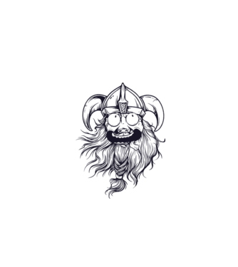Viking model alb pe tricou