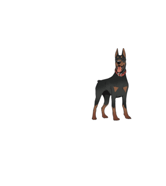 Tricou cu câine dobermann model galben neon pe tricou