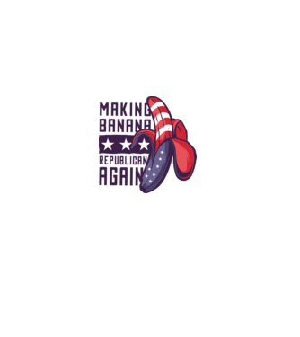 Make Banana Republican Again model alb pe tricou