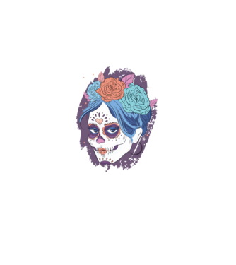 Dia de Los Muertos - Craniu cu flori model mov pe tricou