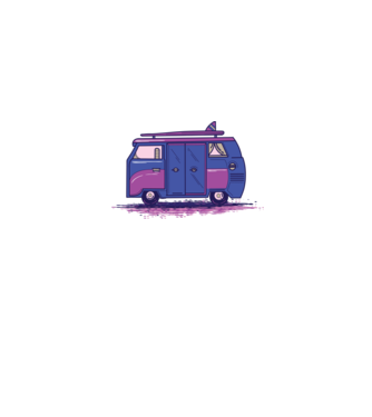 Mașină de camping model gri pe tricou