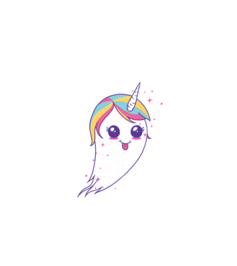 Unicorn Fantoma model alb pe tricou