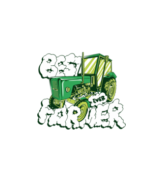 Best Farmer Ever cu Tractor model alb pe tricou