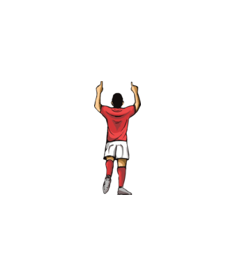 Fotbalist sărbătorind golul model turcoaz pe tricou