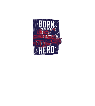 Born To be A Hero cu tanc model gri pe tricou