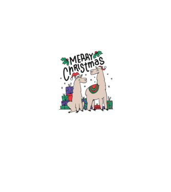 Alpaca de Crăciun model gri pe tricou