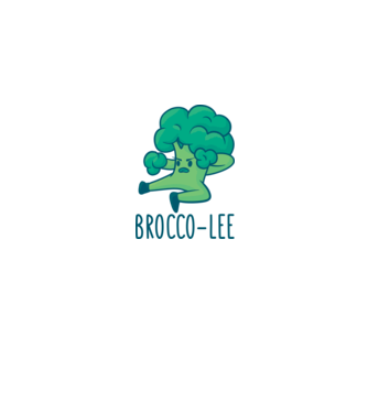 Brocco-Lee - Broccoli Karate model gri pe tricou