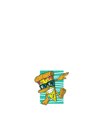 Felie de pizza DAB model negru pe tricou