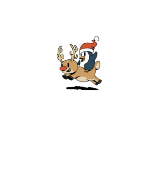 pinguin reindeer cristmas model alb pe tricou