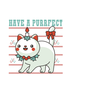Have a Purrfect Christmas model negru pe tricou