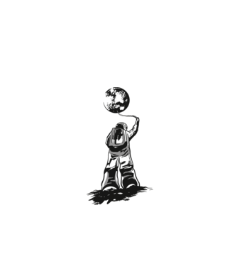 Astronaut Lună model negru pe tricou