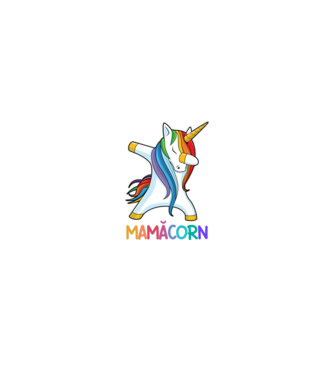 mamăcorn model alb pe tricou