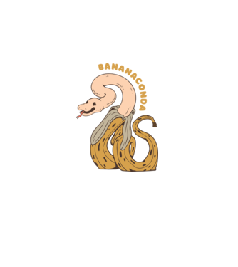 Bananaconda model alb pe tricou
