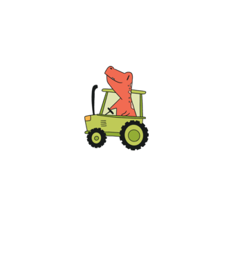 Tractor dinozaur model gri pe tricou