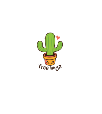 Free Hugz tricou amuzant Cactus model alb pe tricou