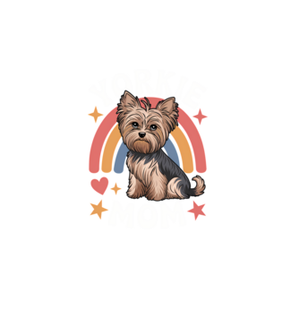 Yorkie Mom Negru model turcoaz pe tricou
