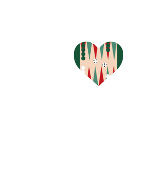 Love Backgammon model alb pe tricou