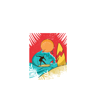 Afiș Surf model negru pe tricou