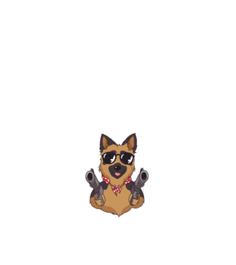 Pew Pew Pew Madafakas Ciobănesc german model negru pe tricou