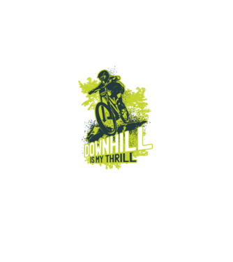 Downhill Is My Thrill tricou bicicletă model negru pe tricou
