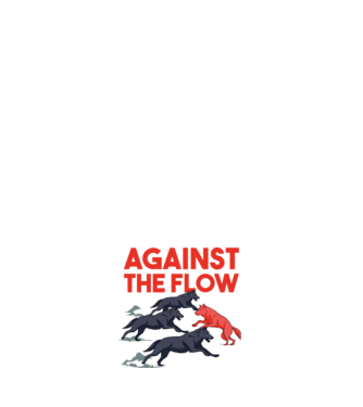 Against the flow - Împotriva curentului model negru pe tricou