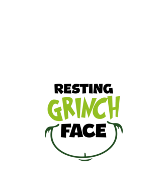 Resting Grinch face model alb pe tricou