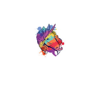 Curcubeu colorat Unicorn tricou model alb pe tricou