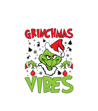 Grinchmas Vibes - Grinch model alb pe tricou