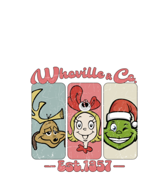 Whoville & Co - Grinch model alb pe tricou