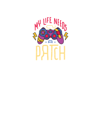 My life needs a patch Gamer model negru pe tricou