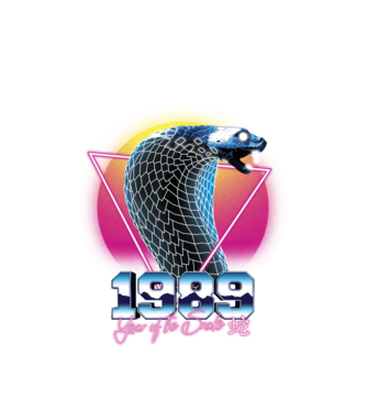 1989 Year of the Snake model alb pe tricou