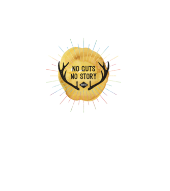 No guts no stories model alb pe tricou